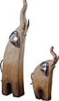 Painted Elephants Statues Set of 2: 