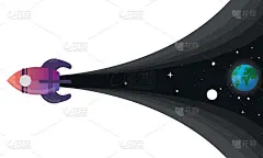 太空、旅行、宇宙和遥远的星系。探索行星概念与黑夜背景矢量。可编辑的矢量，图形，海报设计。空间的概念。