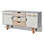 vidaXL - vidaXL Sideboard MDF 43.3"x13.8"x22.4", Gray - Buffets and Sideboards