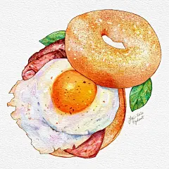 ydxart水彩美食动物人物 (26)