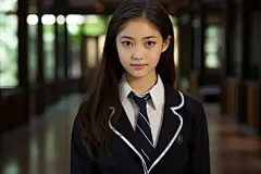 高颜值的校园学生装甜美女生