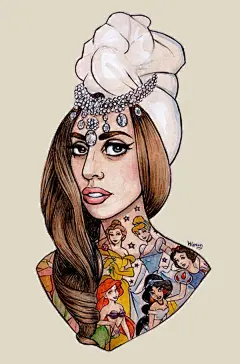 Helen Green复古风格人物插画