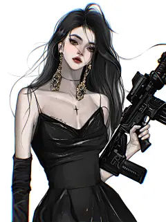 cr.小红书@雾啊呼啊啊啊啊啊啊_230201_暗系 女生 插画