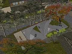 现代商业景观 京都虹溪洛雅 自然森系露台【ID:1181546570】