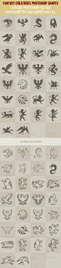 Fantasy Creatures Photoshop Shapes: 