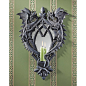 Double Trouble Gothic Dragon Mirrored Resin Candlestick Holder
