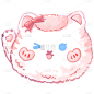手绘-可爱毛绒动物元素贴纸-猫3