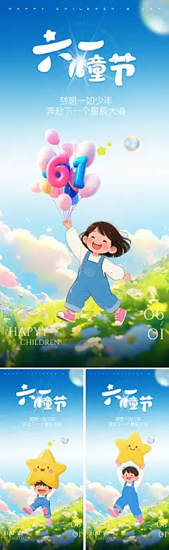 梦幻六一儿童节海报