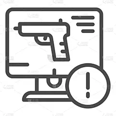 计算机,使用电脑,线图标,直的,技术,现代,进攻,沟通