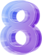 Number 8 Glass 3D Render