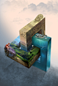 THE WORLD : Figura imposible recreada con paisajes naturales y escenarios submarinos con estética surrealista.Impossible figure recreated landscapes and underwater scenes with surreal aesthetics.