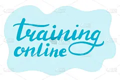 在线培训，教育理念。徽章，海报，横幅模板。文字书法插图。矢量eps手写刷时髦的标签与文字孤立在白色背
