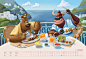 animals calendar cartoon Character design  digital illustration finance Food  funny restaurant seasons