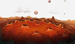 手绘火星表面矢量图免抠素材_新图网 https://ixintu.com 扁平 手绘 火星 表面 矢量图