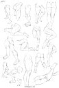 画师おるとろ绘制的人体动态，各种姿势参考~P站O网页链接