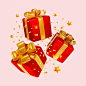 Free vector colorful 3d gift boxes