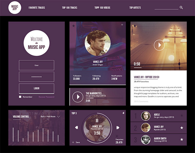 Free Musicapp Ui Kit...