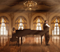 Gable Denims在 500px 上的照片Caucasian music teacher listening to student at piano in ballroom