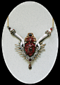 Milagro: Sacred heart : Pendant "Milagro: Sacred heart ". Polymer clay, pastel, paint, nacre, garnet, pearls, metal furniture. Collection "Matrimonium Alchemicus".