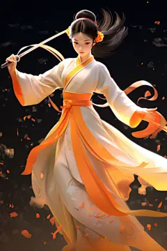 古装国风武侠少女创意插画