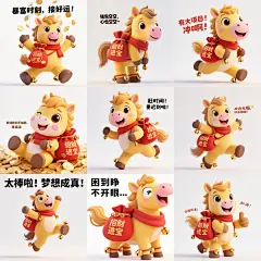 2026年 | 招财马 | 表情包 设计展示 - 小红书