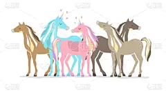 可爱的,粉色,图像,独角兽,双亲家庭,自然美,分离着色,一见钟情,蓝色,对话气泡框