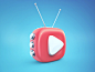 Playme icon light buttons antennas red play render c4d 3d