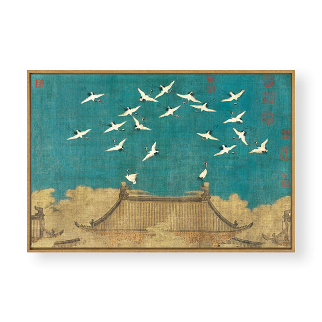 瑞鹤图玄关装饰画卧室壁画电表箱装饰画艺术...