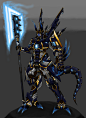 Lord Barathos - The Blue Ember, Christopher Vu : A fullbody, overdesign (will simplify later) concept art for a project of mine