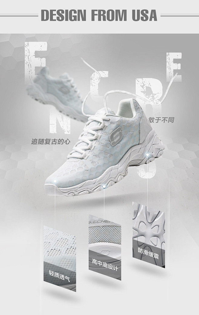 Skechers斯凯奇女鞋 新款透气厚底...