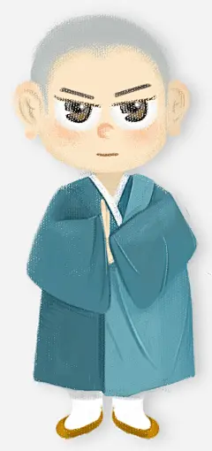 卡通手绘小和尚插画高清素材 图案 设计图片 免费下载 页面网页 平面电商 创意素材 png素材