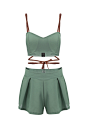Crossed Chain Bralet & Pleated Hem Skorts Co-ord - US$13.95 -YOINS : A crossed chain bralet and a pleated hem skorts make this pure colour co-ord super flattering, featuring back zip and cozy fabric. Pair it with a simple sandals and wait for complime