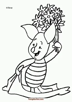 10张维尼小熊跳跳虎海绵宝宝卡通角色涂色图片免费下载-红豆饭小学生简笔画大全