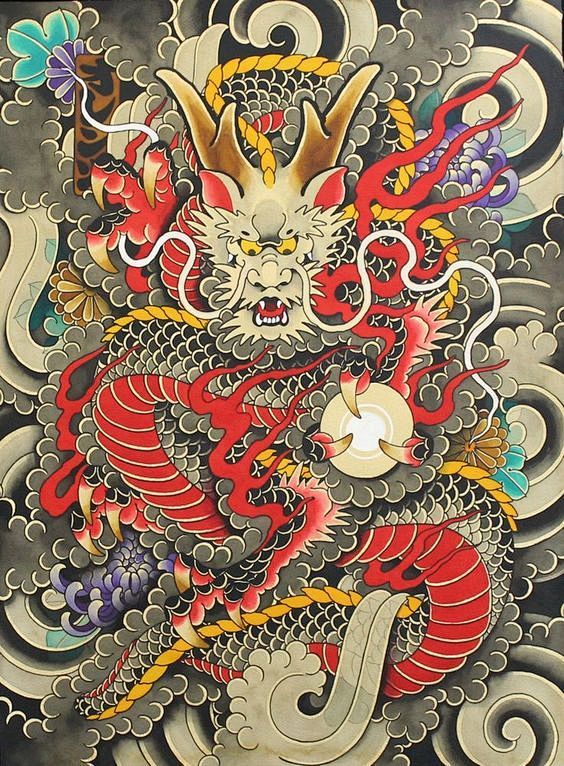 龙 中国风  插画 设计 绘画 艺术