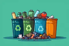 垃圾分类环境保护环保插画