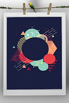 国外炫彩几何科技唯美圣诞海报背景