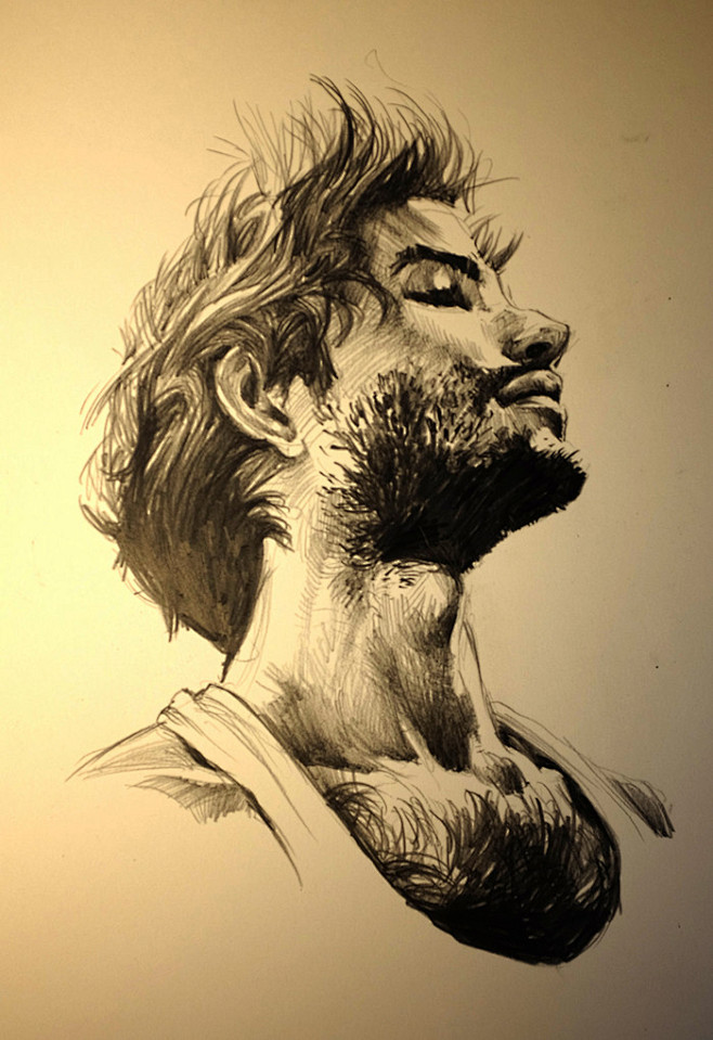 毛玉炖麻薯从illushb1658转采于2018-10-22 09:58:36胡子男素描毛玉炖