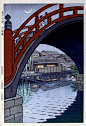 Taiko Bridge at Kameido Shrine by Shiro Kasamatsu 1955: 