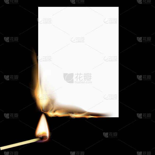 一张纸和火柴着火了