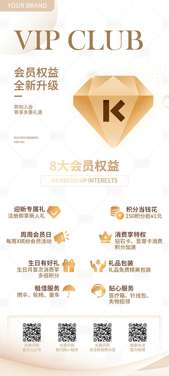 会员权益升级VIP海报-素材库-sucai1.cn