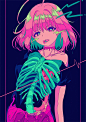 Japanese Illustrator BerryVerrine Dazzles With Awesome Retrowave Kawaii Art : Talented Japanese illustrator BerryVerrine says she likes "neon, pop, kawaii, psychedelic art", and her vibrant and expressive style definitely backs that up. A majori