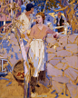 Walter H. Everett  (1880-1946)  印象派油画作品