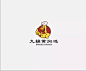 学LOGO-九桶黄焖鸡-餐饮行业logo-卡通logo-插画logo-动物logo-鸡logo-上下排列-动物logo-鸡logo