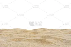 海滩沙子纹理Di-Cut剪切路径白色背景
