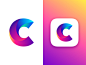 Letter C Concept logo adobe gradients letter typography dailyui branding illustration app identity ios 10 icon