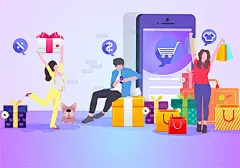 m0019_18款电商手机UI插画购物banner毕业设计作品AI矢量2.5D素材-淘宝网