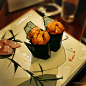 Nigiri and Makis - Sushi Nakamise 鮨 なかみせ Osaka, Ben Lo : Color studies of Nigiri and Makis from a tiny little 6-7 seater Sushi Resaturant in Osaka I went to with friends in 2019. The place is called Sushi Nakamise 鮨 なかみせ. I highly recommend going if you c