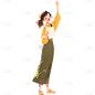 人物系列-通用-插画卡通人物女生贴纸