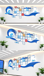 个性创意冲浪企业公司团队风采文化墙展厅形象墙设计CDR素材模板