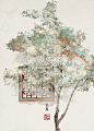 二十四节气-09中国风插画水彩国潮壁纸@奥美Linda